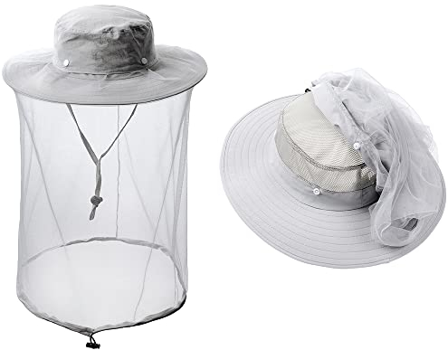 ZffXH Mücken-Fliegenkopfnetz, Hut, Netz, Fischerei, Biene, Imker, Schleier, Hüte für Männer und Frauen