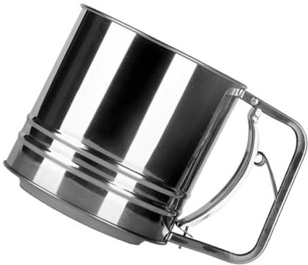EXHUMKY 1pieza Tamizador De Harina De Inoxidable Semi-automático Colador Para Repostería Utensilio De Cocina Práctico y Portátil Para Espolvorear Azúcar y Harina Pasteles y Galletas