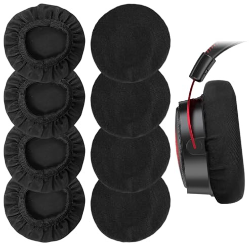 ZYKORT 8 fundas universales para auriculares, no desechables, lavables, elásticas, negras, antipolvo, 9-11 cm, para protección contra el sudor