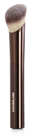Pinceau biseauté pour fond de teint, pinceau de maquillage professionnel, manche métallique bronze
