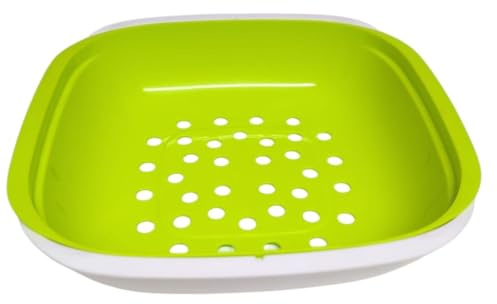 Tupperware Allegra - Ciotola esclusiva con coperchio, per servire (bianco e verde con colino)