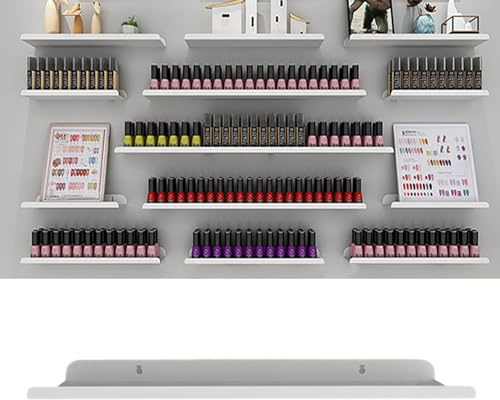 Mensola Porta Smalto per Unghie da Parete, espositore da Parete in Metallo per Smalto, Organizer per Rossetto e Profumo per Tecnici delle Unghie (Bianco 30 cm (11 3/4))