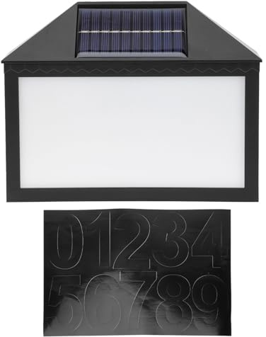 COHEALI Luz Solar para Número de Casa Lámpara Solar LED de Pared Sensor Crepuscular Placa Numérica y Letras Adhesivas para Exteriores Decoración Villa Resistente al Agua