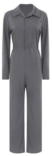 Alvivi Dam arbetsoverall blåman jumpsuit overall skyddsdräkt verkstad kostym rallyekombi mekaniker coverall arbetskläder, GRÅ, XL