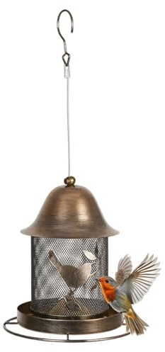 para Aves de Metal - Plato Alimentador,Dispensador de Comida para Pájaros,para Jardín, Patio, Porche o Balcón. para Toda la Familia, Abuelos Incluidos