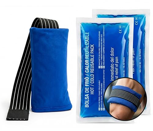 KMINA Bolsa Gel Frío Calor Reutilizable con Funda, Azul (2 uds)
