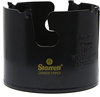 Starrett Tungsten Carbide Tipped Holesaw - MPH0318 Multi Purpose Cut TCT Hole Saw Cutter - For Wood MDF Plastics Ceramic Wall Tiles - 79mm