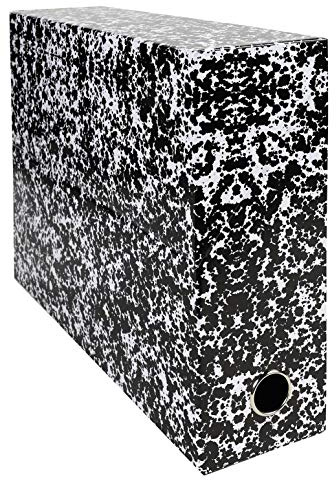 Exacompta - Réf. 89726E - 1 Boîte transfert Annonay en papier imprimé vernis - Dos 90 mm - Avec un un œillet en métal - Pour format A4 - Dimensions 25,5 x 34 x 9 cm - Couleur blanc - Livrée montée