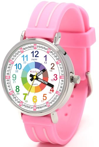 Kiddus Orologio Educativo per Bambino e Bambina dai 5 ai 10 Anni, Orologio Analogico Didattico per Imparare l'Ora, Movimento Giapponese