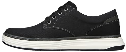 Skechers Moreno - Zapatillas Oxford de Lona para Hombre, Negro (Negro), 42 EU