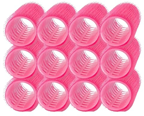 PONIK’S PROFESSIONAL Haarrollen 25mm Set 12 Stück – Lockenwickler Mittelgroß Für Voluminöse Locken Ohne Hitze – Haarwickler Groß Für Heatless Curls Und Blowout Effekt, Rosa
