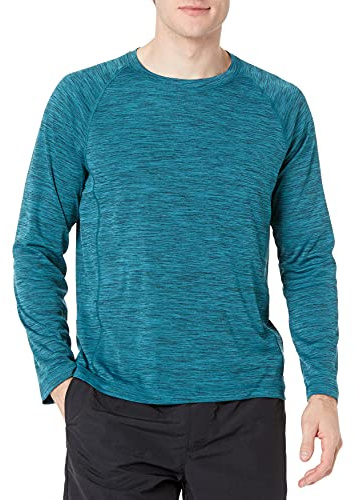 Amazon Essentials Camiseta de Bañador, de Secado Rápido y Manga Larga Hombre, Cian Oscuro, XL
