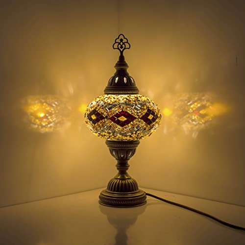 ENVA Turco Marocchino Tiffany Stile Handmade Mosaico Tavolo Scrivania Comodino Lampada Notte Luce (3057)