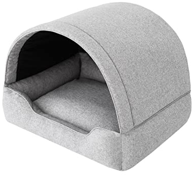 PillowPrim Cuccia per cani, casa in tessuto per cani, tana per gatti, casetta per cani, cesto per cani, lettino per cani, posti letto, mobili per animali, divano per cani, cenere, XL: 82x58 cm
