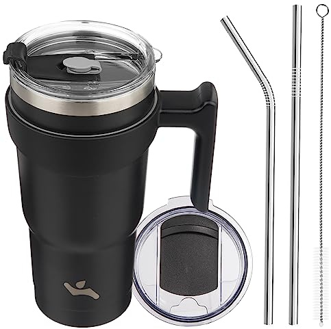 Konokyo 20 oz Tumbler with Handle and Straw, Insulated Travel Mug
