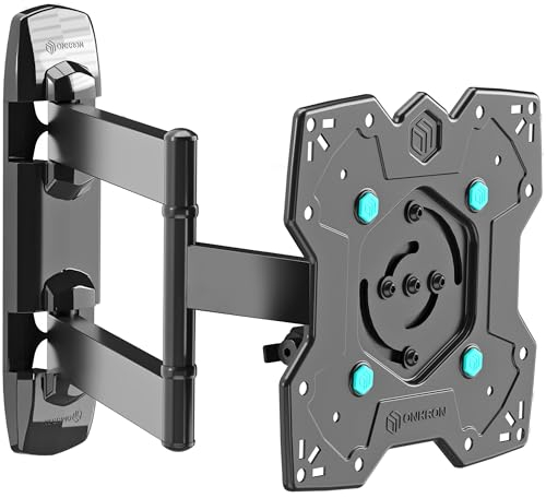 ONKRON Soporte Pared TV de 17 a 43 Pulgadas - Brazo Television Universal con Peso de hasta 35 kg - Colgador Television Pared con VESA 100x100-200x200 / Soporte TV Giratorio y Inclinable M4SR-B Negro