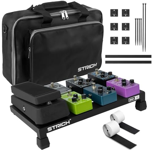 STRICH Guitar Pedal Board Aluminum Alloy 1.2lb Super Light Effect Pedalboard 15'' x 8.66'' with Carry Bag, MINI+ 15