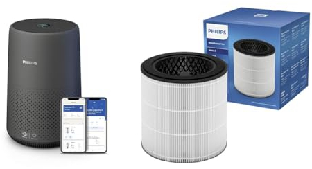 Philips 800i Serie Kompakt-Luftreiniger & FY0293/30 Ersatzfilter für Luftreiniger, kompatibel mit AC0830/10, HEPA