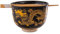 Urban Tokyo Handbemalte Keramik-Schüssel-Set, glasiert, japanische Ramen-Udon-Nudel-Reisschale mit Essstäbchen, 591,5 ml, 12,7 cm Durchmesser, Farbbox-Verpackung (orientalischer Drache, schwarz)