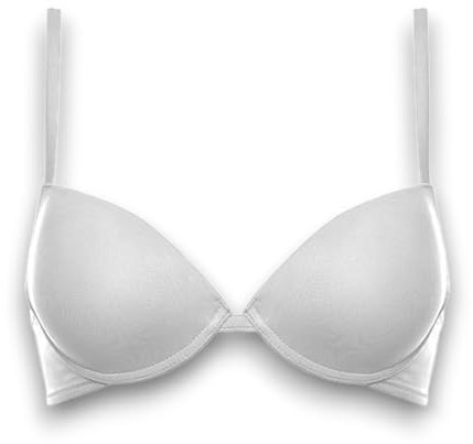 Generico Reggiseno Push Up Carrie Coppe Preformate +1 Taglia Scollo Profondo in Microfibra (IT, Taglia della Coppa & Taglia della Fascia, B, 3, Bianco)