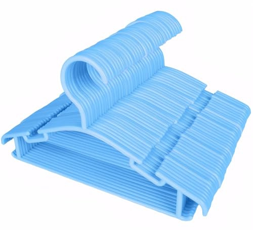 Lot de 40 Cintre Enfant Cintres, en Plastique Durable, Parfaits pour l'organisation de placards, cintres Enfants durables, Petits cintres Bleus de 30 cm