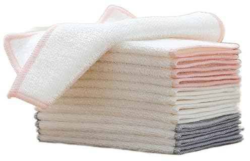 Bafnsiji Förpackning med 15 bambu diskdukar, kök diskdukar diskdukar set, bambu diskdukar handdukar, återanvändbart mjukt kök tvätt rengöringsduk handduk