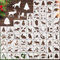 SRIZIAN 65 Pcs Schablonen für Kunsthandwerk Wiederverwendbar, Natürliche Tier MalereiSchablonen von Hirsch, Bär, Berg, für Rock Holz Zeichen Leinwand und Home Decor