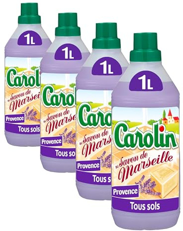 Carolin Nettoyant Sols au Savon de Marseille Parfum Fraîcheur Provence 1 L (Lot de 4)