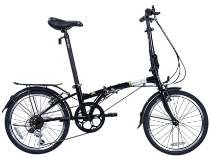 DAHON Dream D6 Klappfahrrad Erwachsene 20 Zoll, 6 Gang schaltung, V-Bremsen Faltbares Citybike für Pendler Schwarz