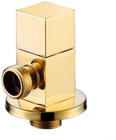 Válvula de ángulo de latón, válvula de cierre de agua fría y caliente de 1/4 pulgadas, interruptor a prueba de fugas, funcionamiento suave del volante para calentador de agua e inodoro