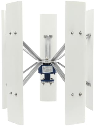 Mini Windkraftanlage Vertikal Windturbine Balkon Windrad Stromerzeugung mit Controller, 5 Blätter Windgenerator 24V Windenergie für Zuhause, Boot, Straßenbeleuchtung