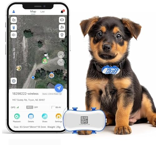 GPS-Tracker für Hunde,4G Hundetracker,chtzeit-Ortung,virtueller Zaun 100% wasserdicht Haustierortung,Ortungsgerät für entlaufene Katzen