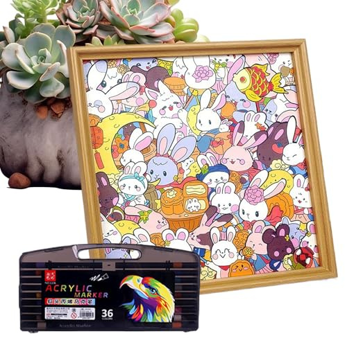 Niesel Jeux De Puzzle Pour Adultes - Cadre Photo En Forme De Lapin | Jeux De Puzzle Pour Enfants Coloriage Et Peints À La Main | Pour Enfants 6-12 Ans Hommes et Femmes Maison Amis