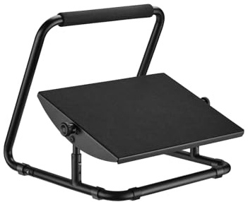 MAXMOUNT Reposapiés ajustable con función de inclinación – Reposapiés ergonómico para escritorio, metal y textil, negro