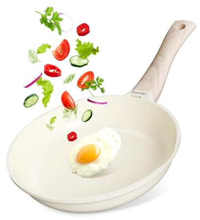 EvoFar Keramikpanna 28 cm non-stick belagd, stekpanna induktion, omelettpanna, matlagning stekpanna