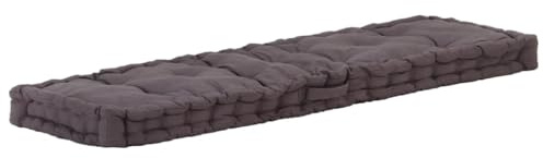 Mokuyary Cuscino per pallet, in cotone, 120 x 40 x 7 cm, antracite, per terrazza, giardino, balcone