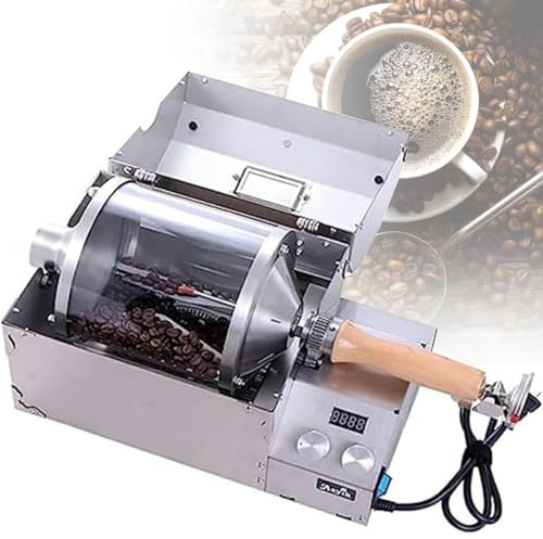 YANDDEA Tostatrice Domestica per Chicchi di caffè, tostatrice elettrica per Frutta secca, Macchina per tostare Il caffè, Tamburo in Vetro al Quarzo Resistente alle Alte Temperature