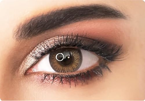 ADORE - Lentes de Contacto de la Colección DAY - Lentillas de Color sin Graduación - Lentillas de Colores para Ojos Claros y Oscuros 1 PAR (Marron)