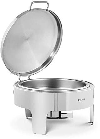 Royal Catering RCCD-RT12_6L Chafing Dish Round 5.8 L 1 Fuel Cell Warming Container Rechaud Heat Container