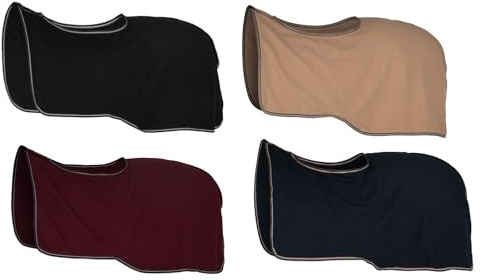 netproshop Weiche Fleece Ausreitdecke Nierendecke mit Schweifkordel Gr. 125-165, Groesse:145, Farbe:Schwarz