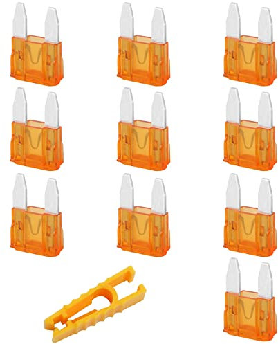 Kfz Sicherungen 10 Stk, JatilEr Autosicherungen 5A Mini, Flachsicherungen Kfz, Stecksicherung mit 1 Sicherungszieher für Auto/RV/LKW/Motorrad/Boot