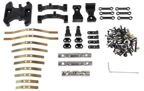 YONMFRDS RC Car Parts For WPL B16 B36 1/16 For Naughty For Dragon RC Car Metal Balance Chassis Board Seesaw Spring Plate Drive Shaft Upgrade Parts Modified Accessories(Black)