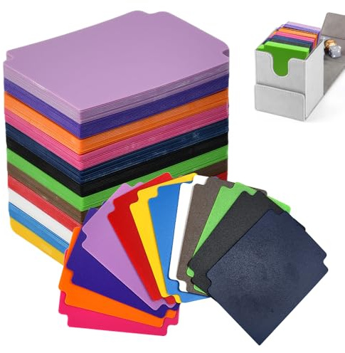 VGECEE 120 Pcs Separadores Tarjetas 95x70mm 12 Colores Separadores para Cajas de Cartas Divisores de Tarjetas Separadores Plásticos No Doblar para Separar Mazos de Cartas de Juego Artículos Deportivos