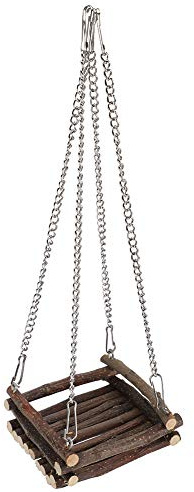 Zunate Balançoire Hamac en Bois de Pommier pour Petits Animaux |Jouet à Mâcher avec Assemblage Facile pour Accessoire de Cage à Hamster, Non Toxique