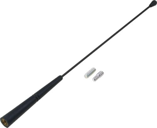 Antenna autoradio 28 cm Sound-Way – antenna auto AM/FM/DAB con adattatori M5 e M6, alluminio e gomma, installazione facile