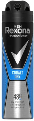 6 x REXONA män deodorantspray COBALT DRY rörelsesensor – 150 ml