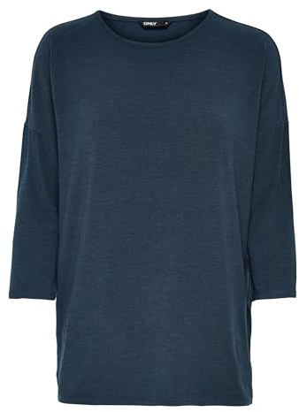 ONLY Onlglamour Jrs Noos Top 3/4 Femme Top, Bleu-foncé-2, XL