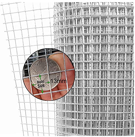 AOTNZ INOX Tissu De Quincaillerie, 0,8 Mm Soudé Clôture Grillagée À Poules avec Serre-câbles, Antirouille Clôture en Treillis Métallique pour Jardinage La Volaille (Color : Silver, Size : 1x2m)