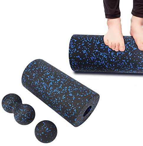 ZJchao Faszien Set, Faszienrolle Muskelroller, Duoball, Foam Roll Set für effektives Faszientraining, Faszienrolle & Lacrosse Ball zum Faszien Training der Muskeln und Schmerztherapie