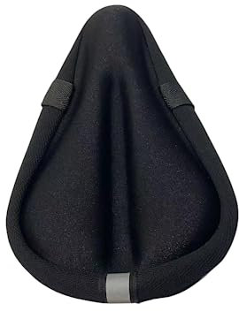 MINILUJIA Kids Bike Soft Gel Saddle Seat Cushion Cover for Boys Girls, 9x6 Breathable & Extra Soft Memory Foam Children Bicycle Saddle Pad (Black)